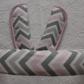Bumper bar cover & shoulder pads , ZigZag print pink/white/gray