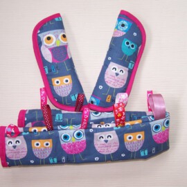 Bumper bar cover & shoulder pads , Owls gray / pink