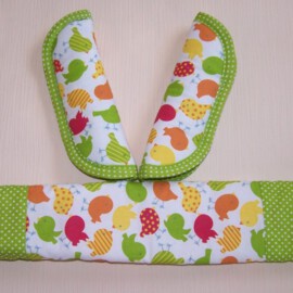 Bumper bar cover & shoulder pads ,Birds print green