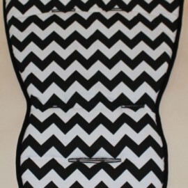 Seat liner for  "Quinny"  , Zigzag print  black