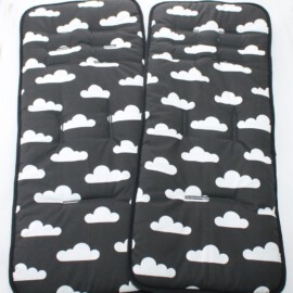 Two seat liners  for  "Joie Aire Twin" , clouds print on a black