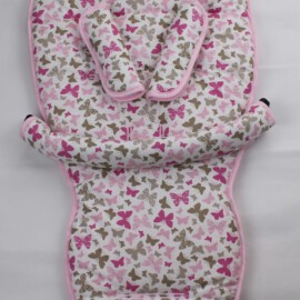 Stroller set for "Quinny ", Butterfly print pink/gray/lilac