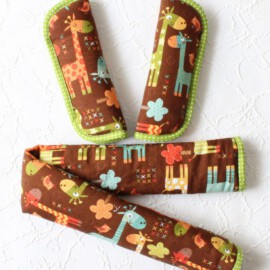 Bumper bar cover & shoulder pads , Giraffe print  on a brown