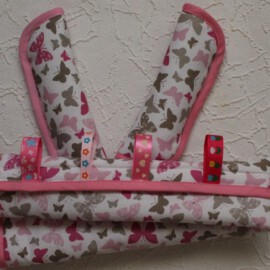 Bumper bar cover & shoulder pads, Butterfly print on the white