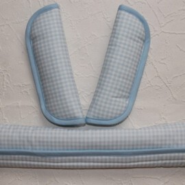 Bumper bar cover & shoulder pads, small check blue,