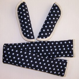 Bumper bar cover & shoulder pads , Stars print black/beige