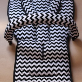 Set for  "Bugaboo" , Chevron zigzag black-white
