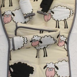 Set for  "Bugaboo" , Sheep on beige background
