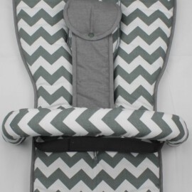 Set for  "Bugaboo" , chevron zigzag print gray/white