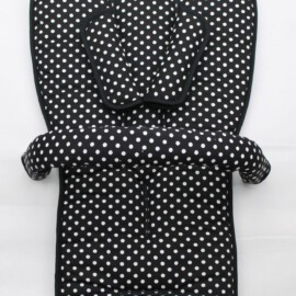 Set for  "Bugaboo" , Dots  print on a black