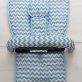Set for  "Bugaboo" , chevron zigzag print blue/white