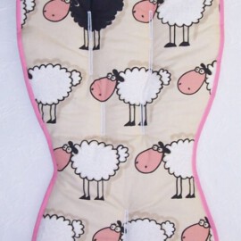 Seat liner for  "Bugaboo" , Sheep on a beige background