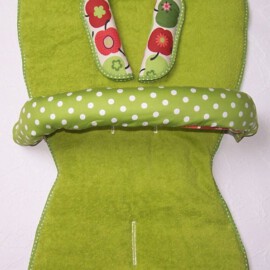 Set for  "Bugaboo" , Apples / Dots print  green