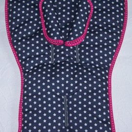 Seat liner & shoulder pads for  "Bugaboo" ,Stars print on a gray