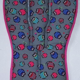 Seat liner for  "Bugaboo" , Owls on a gray / terry petrol