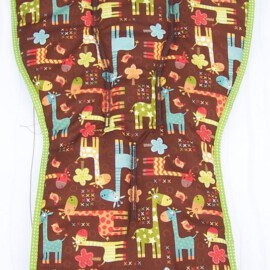 Seat liner for  "Bugaboo" , Giraffe print on a brown