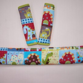 Bumper bar cover & shoulder pads , colorful Dinosaurs / green