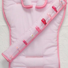 Set for  "Emmaljunga", small check pink