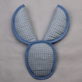 Shoulder pads & croth cover " Small check in blue "