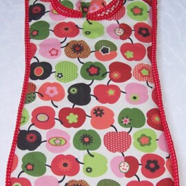 Set for  "TFK",  Apples print /Terry red
