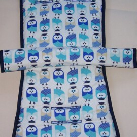Set for  "TFK",  Owls print blue