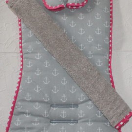 Set for  "TFK" , Anchors gray,white,pink