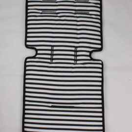 Seat liner for  "MacLaren" , black/white Stripes 10 mm