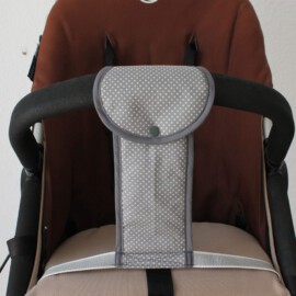 Crotch strap for stroller, Dots  print on a grey