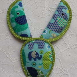 Shoulder pads & croth cover,  Elephants print on a mint