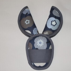 Shoulder pads & crotch cover ,belt pads,strap covers, apples print on a gray