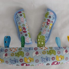 Bumper bar cover & shoulder pads ,Elephants print on a blue