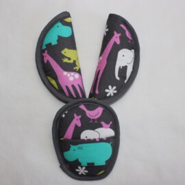 Shoulder pads & crotch cover ,belt pads,strap covers, Zoo on a gray