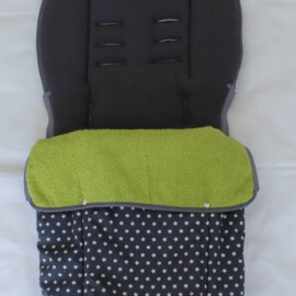 Buggy footmuff for "Joie " ,Stars print gray , green