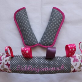 Bumper bar cover & shoulder pads, Butterfly print , Personalized !With name!