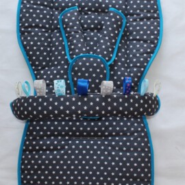 Set for  "Joie" , Stars print on a dark gray