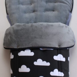 Buggy footmuff for Quinny , Clouds print black