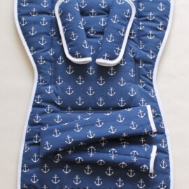 Set for  "Joie", Anchors print on a blue