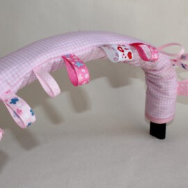 Bumper bar cover with tags  , gingham check pink