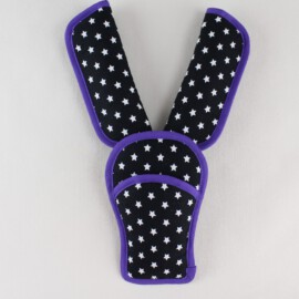 Shoulder pads & crotch cover, stars print on a black