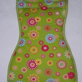 Liner for infant car seats ,flowers on green