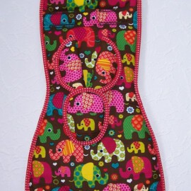 Set for infant car seats ,elephants on a brown