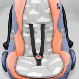Liner for infant car seats ,clouds gray,