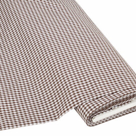 Cotton Fabric  "gingham check brown "