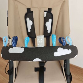 Bumper bar cover & shoulder pads ,clouds print on a  black