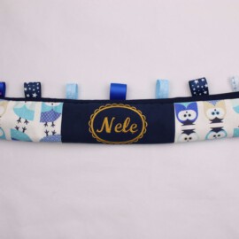 Bumper bar cover with tags, owls print,Personalized! With name embroidered!