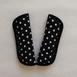 Stroller harness shoulder pads , stars on a black