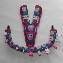 Bumper bar cover ,shoulder pads and crotch cover, owls on a gray