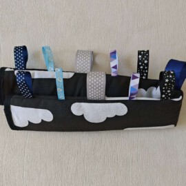 Bumper bar cover with tags  ,Clouds print on a black