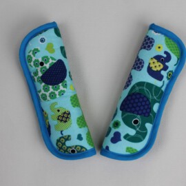 Stroller harness shoulder pads ,elehants print on a mint