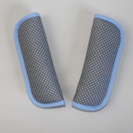 Stroller pads, dots print on a gray